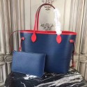 Louis Vuitton Original Neverfull Epi Leather MM 54185 Blue red GL00488