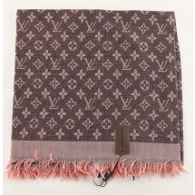 2015 Louis Vuitton scarf cashmere cotton 099-7 black&pink GL03171