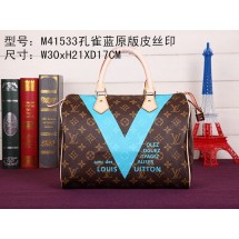 2015 Louis vuitton speedy 30 monogram V M41533 blue GL00741