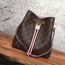 2017 louis vuitton monogram canvas original bag neonoe M44022 pink GL03641