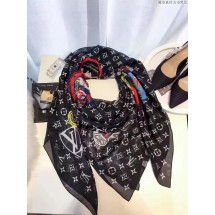 2017 top quality louis vuitton scarf L0009 black/apricot/rose red GL00063