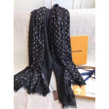 2017 top quality louis vuitton scarf L0042 black GL01238