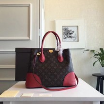 AAA 1:1 louis vuitton original Leather Monogram Canvas Tote Bag M41596 red GL04396