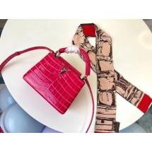 Best 1:1 Louis vuitton original crocodile CAPUCINES PM M94587 rose GL04066