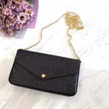 Best Imitation Louis Vuitton Original pochette felicie monogram empreinte shoulder bag M64064 black GL01269