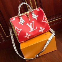 Best Louis Vuitton original SPEEDY 30 BANDOULIERE M40391 red GL03817