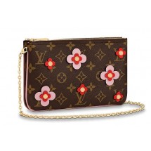 Copy Designer Louis Vuitton POCHETTE DOUBLE ZIP M63905 Rose Ballerine Pink GL02058