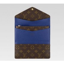 Designer Louis Vuitton handbag monogram canvas josephine wallet m60164 (blue) GL02096