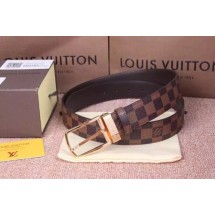 Fake Best Louis Vuitton Calf leather Belt wide 3.5CM 2272 brown GL02888