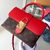 Fake Louis Vuitton Original Leather LOCKY BB M44080 Coquelicot Red GL00204