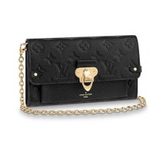 Fake Louis vuitton original mongram empreinte CHAIN WALLET M63399 Noir GL04430