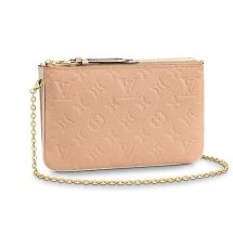 Fake Louis Vuitton POCHETTE DOUBLE ZIP M63919 Beige Dore GL03574