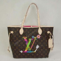 Fake Top Louis Vuitton handbag monogram canvas neverfull mm with 'hands' symbol m95560 GL01564