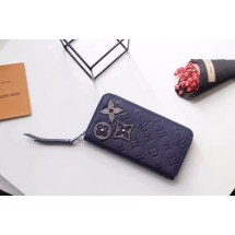 High Quality Replica louis vuitton original Monogram Empreinte Ariane zippy Wallet 62069 dark blue GL01979