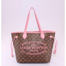 Imitation 2013 Louis Vuitton Monogram Canvas Ikat Neverfull mm M40939 pink GL01815