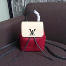 Imitation Fashion Louis Vuitton LOCKME BACKPACK M52733 Lie De Vin Etain Creme GL03515