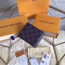 Imitation Louis Vuitton Damier Graphite Canvas Original leather Wallet M60895 GL02344