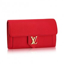 Imitation Louis Vuitton LockMe Wallet M61277 Rubis GL04439