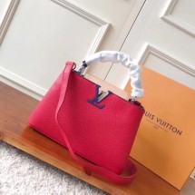 Imitation Louis vuitton original taurillon leather Capucines BB M94517 red GL03091