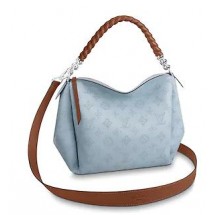 Knockoff 1:1 Louis Vuitton original Mahina Leather BABYLONE CHAIN BB M53153 BLEU HORIZON PUMPKIN GL04656