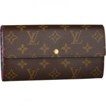 Knockoff Louis Vuitton M60106 Monogram Canvas Sarah Wallet Leopard Rouge Fauviste GL04024