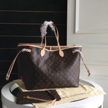 Knockoff Louis Vuitton Monogram Canvas Original NEVERFULL GM M40990 apricot GL04137