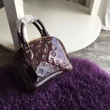 Knockoff louis vuitton original Monogam vernis Alma BB M91606 Coffee GL01827