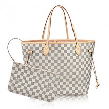 Louis Vuitton Damier Azur Canvas Neverfull MM N41605 Rose Ballerine GL00312