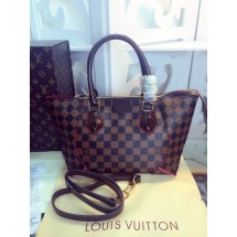 Louis Vuitton Damier Ebene Canvas Tote Bag M41551 Red GL01362