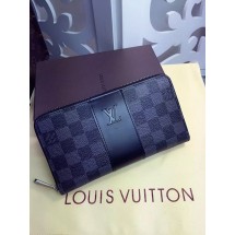 Louis Vuitton Damier Ebene Canvas Wallet 60018 Black GL03306