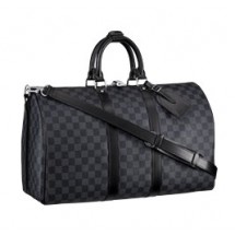 Louis Vuitton Damier Graphite Keepall 45 with Shoulder Strap N41418 GL01981