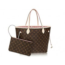 Louis Vuitton Monogram Canvas Neverfull MM M50366 Rose Ballerine GL01541