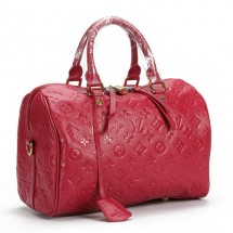 Louis Vuitton monogram empreinte speedy bandouliere 30 M40762 rose red GL01693