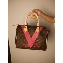 Louis Vuitton MONOGRAM V SPEEDY 30 Bag M41533 Rose GL03950