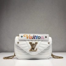 LOUIS VUITTON NEW WAVE CHAIN BAG PM M51683 white GL01279