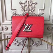 Louis vuitton original epi leather TWIST MM M50332 red GL01737