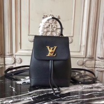 Louis Vuitton Original leather LOCKME BACKPACK MINI 54573 black GL03939