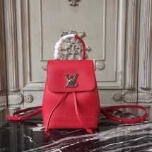 Louis Vuitton Original leather LOCKME BACKPACK MINI 54573 red GL00697