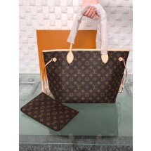 Louis vuitton original monogram canvas neverfull mm m40995 beige GL00115