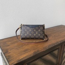 Louis vuitton original monogram canvas pallas clutch M41638 black GL00553