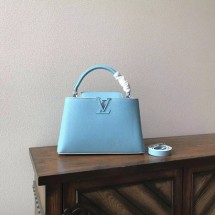 Louis vuitton original taurillon leather Capucines M48864 sky blue GL03677