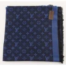 Louis Vuitton scarf cashmere cotton 099-6 royal blue GL04362