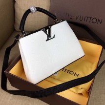 Louis Vuitton Taurillon Leather Capucines BB M90938 White GL04448