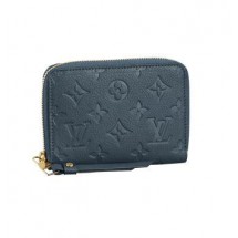 Luxury Louis Vuitton Monogram Empreinte Secret Compact Wallet M93433 blue GL03270