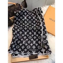 Replica 2017 top quality louis vuitton scarf L0013 black/white GL00130