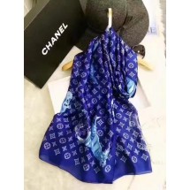 Replica 2017 top quality louis vuitton scarf L0018 blue/black/white Scarf GL00802