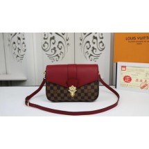 Replica Louis vuitton clapton damier ebene canvas handbags N44243 red Handbags GL01089