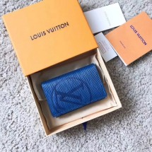 Replica Louis Vuitton EPI leather Card package 63516 blue GL00865