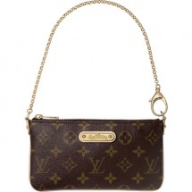 Replica Louis Vuitton M60094 Monogram Canvas Milla Clutch MM Khaki GL01661