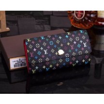 Replica Louis Vuitton Monogram Multicolore Sarah Wallet 93745 Black GL03697